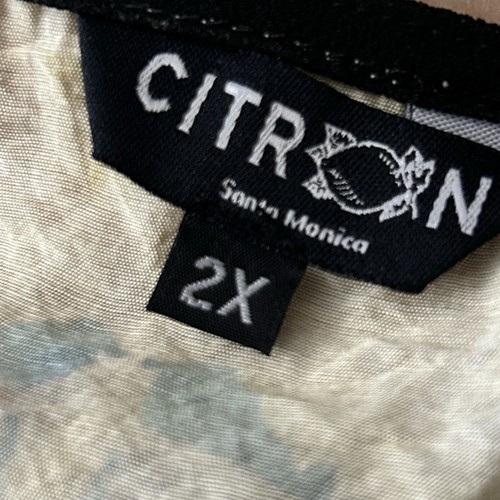 CITRON Santa Monica Shift Maxi Dress sz 2X Blue Tie-Dye Patches Asian Sleeveless - Picture 8 of 9