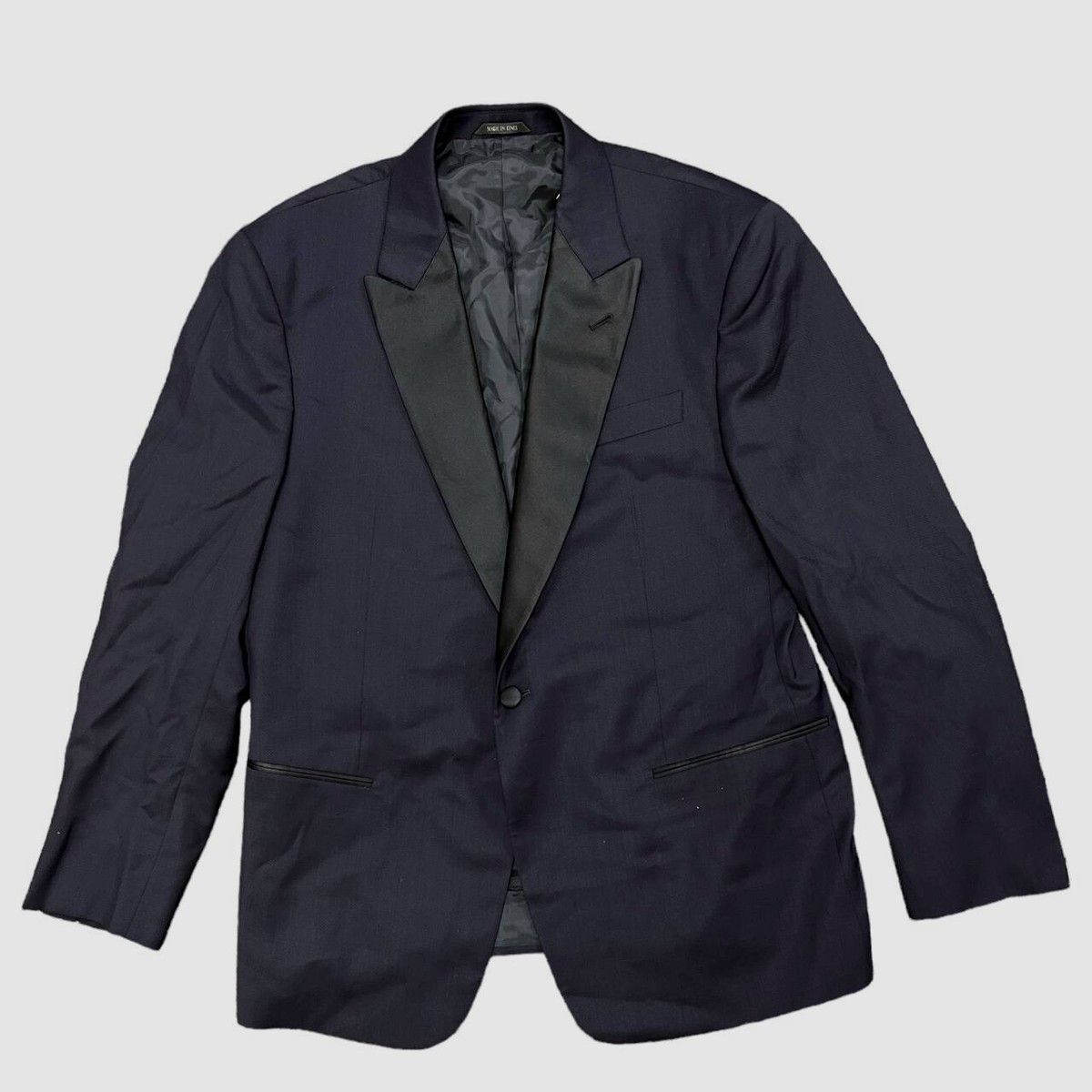 Giorgio Armani Men's Blue Tuxedo Silk Wool Suit Micro Sport Coat