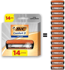 BIC Comfort 3 Refillable Razor for Men Sensitive Skin 1 Handle 6 Blades
