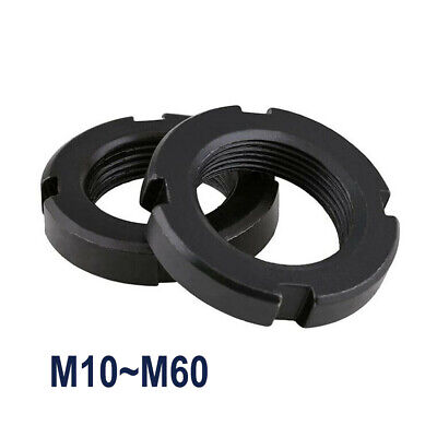 Round Slotted Nut M10 M60 Black Zinc Locking Nuts Carbon Steel Fastener GB 812 