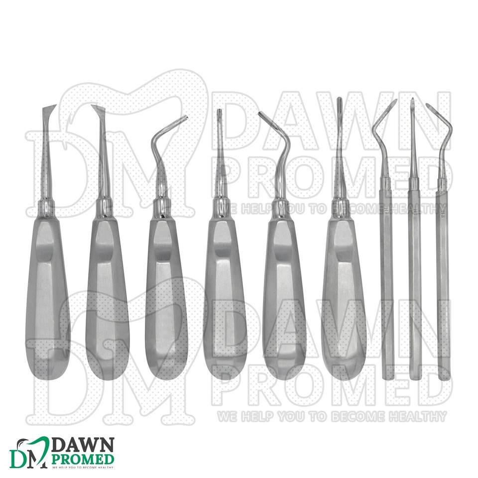 Claver Instrument Tooth 34 Pcs Oral Dental Surgery Extracting Elevators Forceps Instrument Set ...