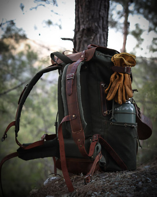 Steampunk/Retro/Vintage Inspired Classic Minimalist Inspired Grey/Black Backpack Thin steampunk backpack | My Steampunk Style main image 4