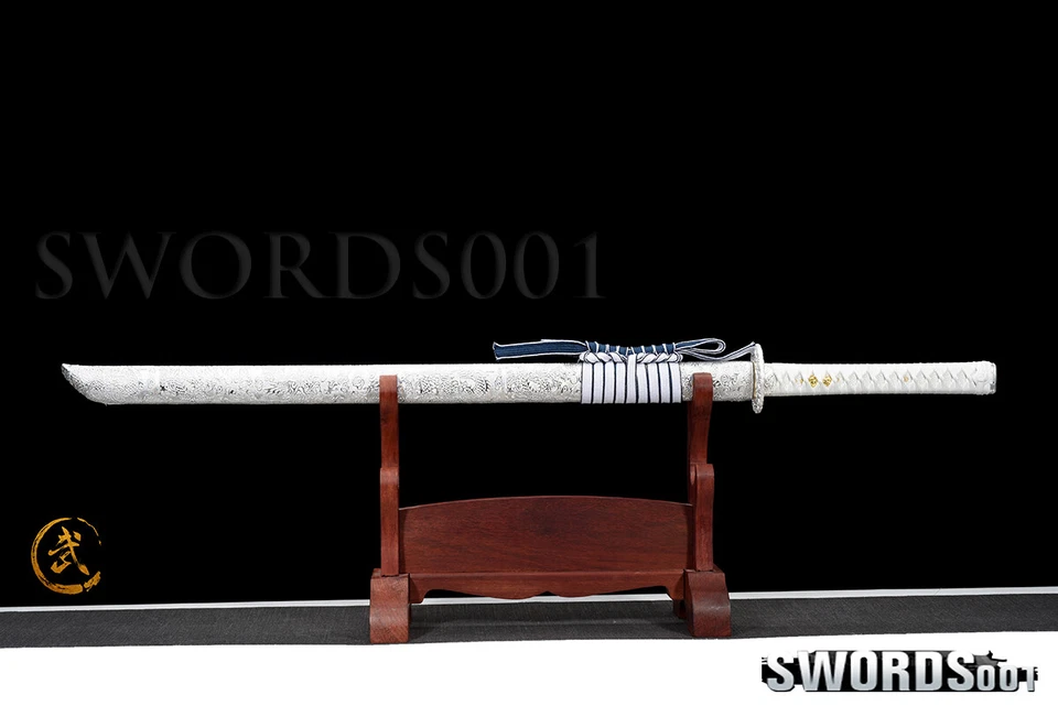  Manganese Steel Blue Straight Blade Ninja Sword Chinese Tang Dao Full Tang - image 2 of 4