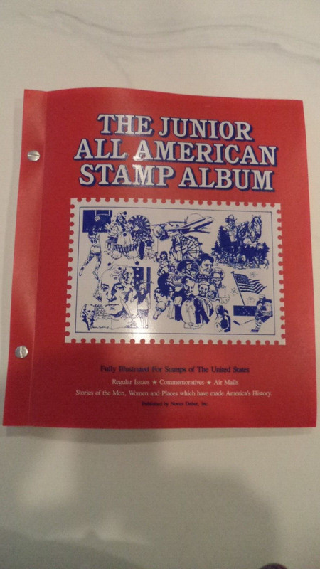 Vintage JUNIOR AMERICAN STAMP ALBUM 200 MINT STAMPS 100'S MORE 100 YEARS OLD