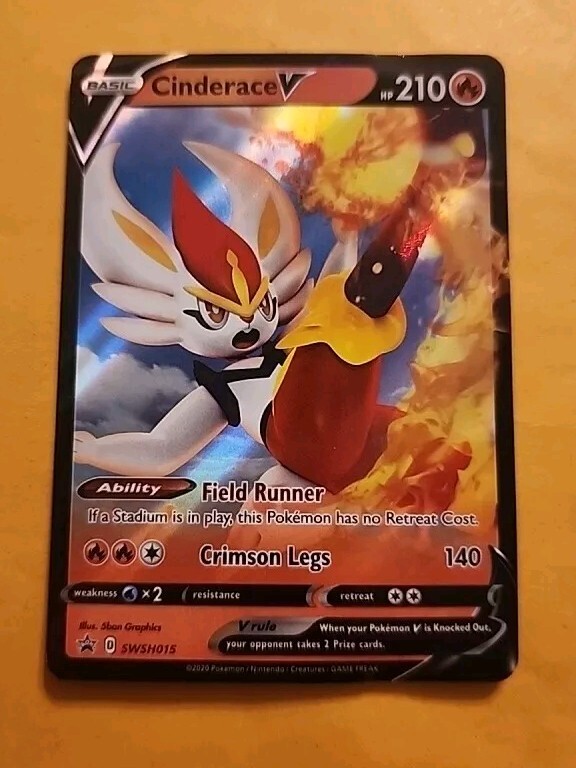 Cinderace V Black Star Promo - SWSH015 Sword & Shield - Pokemon Holo - Mint/NM