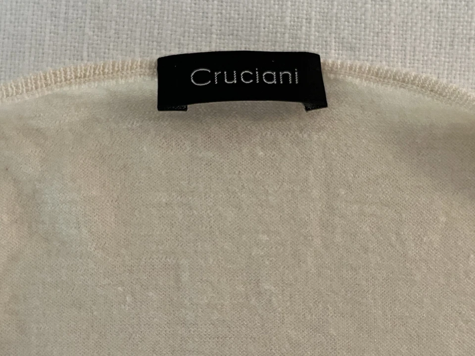 CRUCIANI свитер женщин 44 M слоновой кости кашемир шелк легкий круглый вырез * недостаток - Изображение 2 из 4