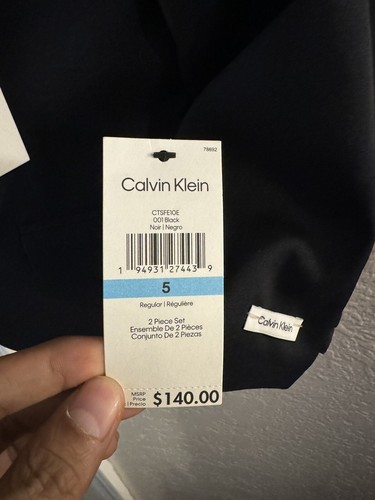 Calvin Klein Boys' 2-Piece Formal Suit Set - Size 5 Color Black - Picture 4 of 7