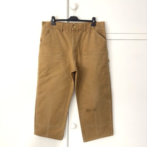 Vintage Brown Carhartt Loose Straight Double Knee Canvas Carpenter Jeans W36 L24 - Bild 2 von 21