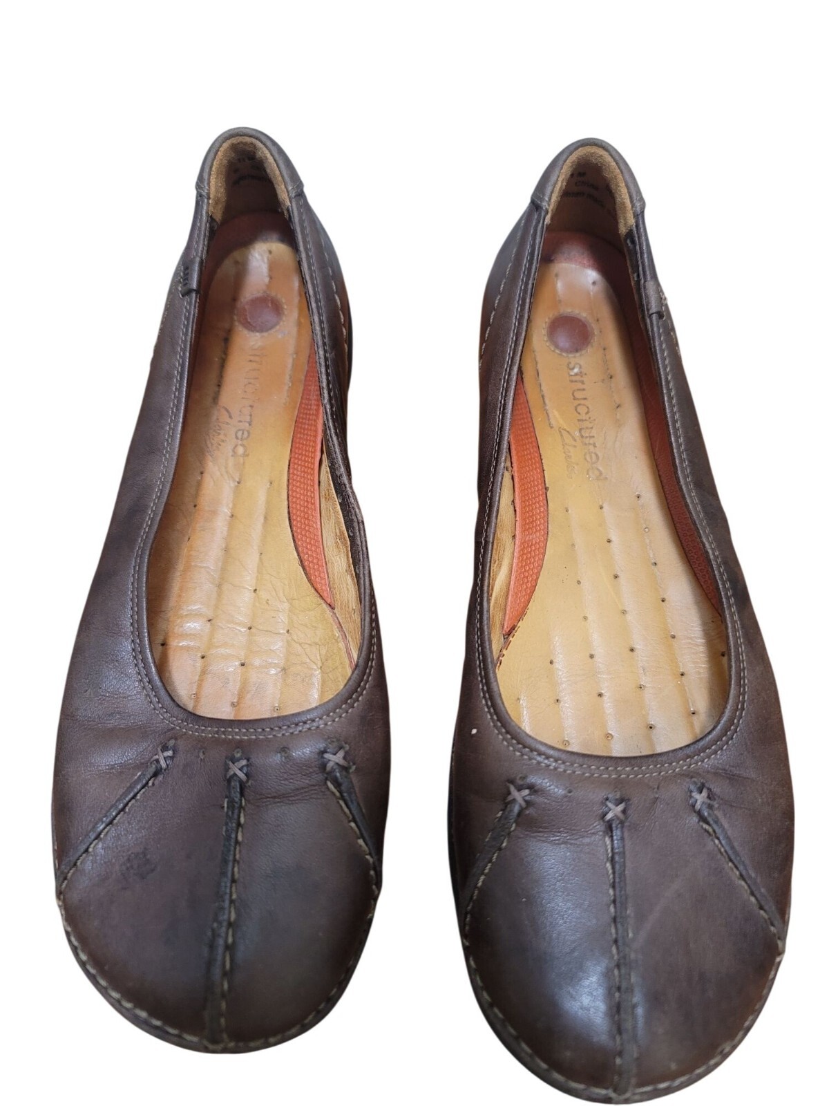 Clarks Unstructured Un Softwalk Brown Leather Slip-On Comfort Flats for Women