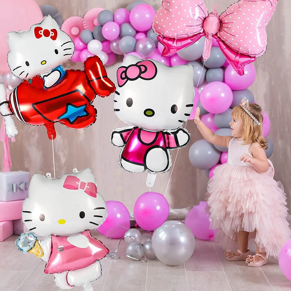 Hello Kitty Balloons Happy Birthday Kids Banner Party Decor Girls Party Supplies - Изображение 2 из 4