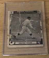 1948 Swell Sport Thrills Walter Johnson Baseball Card #4 Wash. Senators HOF Poor