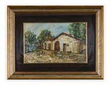 SCUOLA Italiana del  XX SECOLO Quadro Dipinto OLIO su Tavola - Casa di Campagna