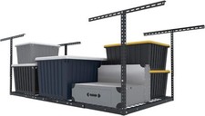 FLEXIMOUNTS 3x6 Overhead Garage Storage72  L x 36  W x 40  H Black.W x 40  H,Black