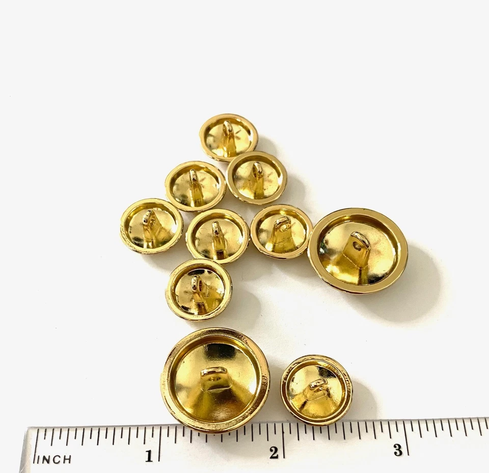 (10) RALPH LAUREN Gold Blazer Suit Jacket Replacement Buttons 1" & 1/2" NEW - Image 3 of 4