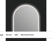 NEW ICO Bath IG1130 #Q2 Gemma 30" W x 36" H Modern Arched Aluminum Frameless Bat