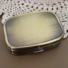 Pill Box Case Holder Metal Decorative Organizer Small Pocket Purse Travel Gift