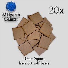 20x 40mm Square MDF Bases Miniature Warhammer Laser Cut 40K FAST SHIPPING