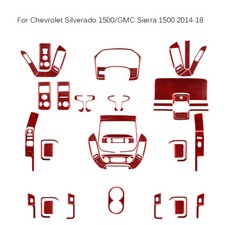 72pcs Red Carbon Fiber Interior Full Cover For Chevrolet Silverado 1500 2014-18 72pcs Red Carbon Fiber Interior Full Cover For Chevrolet Silverado 1500 2014-18