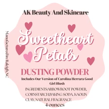 Sweetheart Petals Scented Dusting Powder, Body Powder, Talc-Free