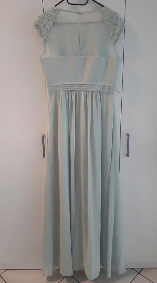 Langes Abendkleid Abiball Brautjungfer salbei/mint, Gr. 38 - Bild 2 von 3