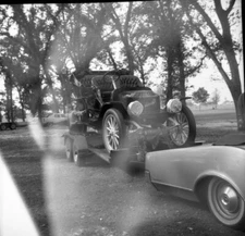 Vintage Negative B&W Med Format 1970's Antique Stanley  Car Auto #005