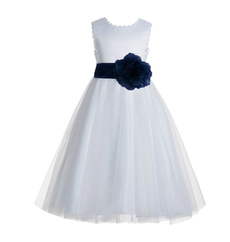 V-Back Lace Edge Ivory Flower Girl Dress Communion Dress Toddler Baptism Dresses - Picture 49 of 68