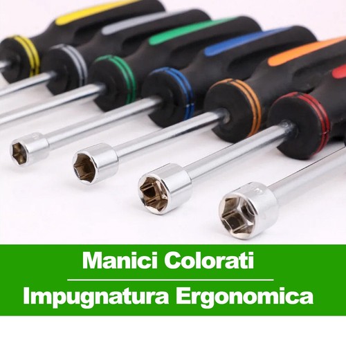 SET CACCIAVITI A BUSSOLA 7PEZZI GIRAVITI PER DADI ESAGONALI VARIE MISURE 5-13MM - Imagen 7 de 7