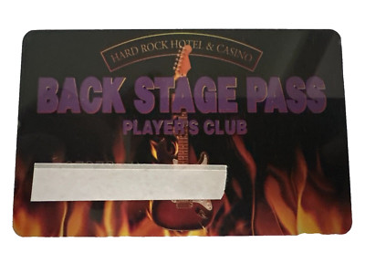 Hard Rock Hotel Casino Back Stage Pass Players Club Rewards Slot Card Las Vegas