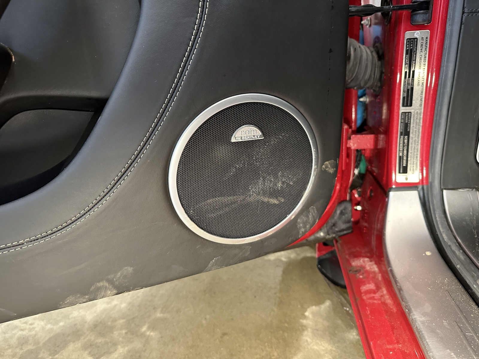 13 BENTLEY CONTINENTAL DRIVER LEFT QUARTER TRIM PANEL DRAGON RED PEARL 6336