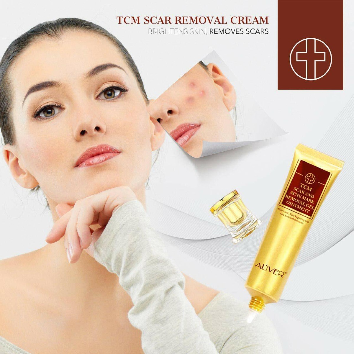 ALIVER TCM SCAR AND ACNE MARK REMOVAL GEL OINTMENT Acne Scar ALIVER TCM SCAR AND ACNE MARK REMOVAL GEL OINTMENT Acne Scar