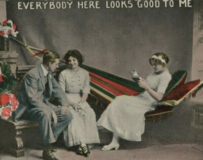 Everybody Here Looks Good To Me Couple Hammock Divided Back Vintage Postcard