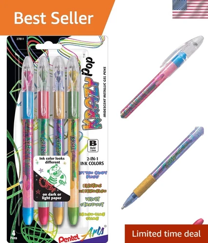 Dual-Color Sparkle Effect Gel Pens, Smooth Writing, Ideal for Artistic Creations