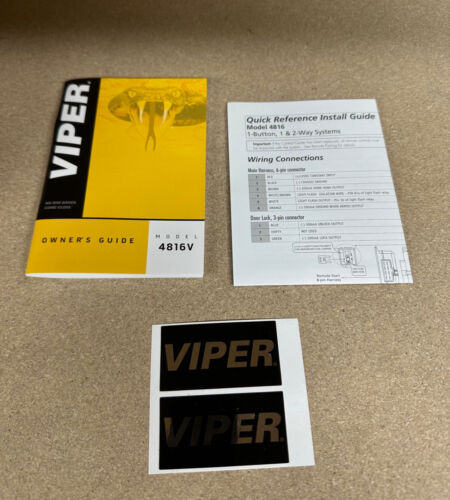 CAR ALARM CENTRAL LOCKING REMOTE ENGINE START SECURITY SYSTEM VIPER 4816V - Picture 3 of 7