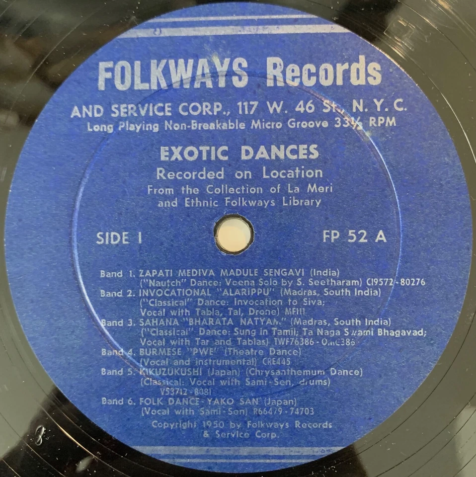 VARIOUS Exotic Dances LP FOLKWAYS deep groove Foto 3 de 4