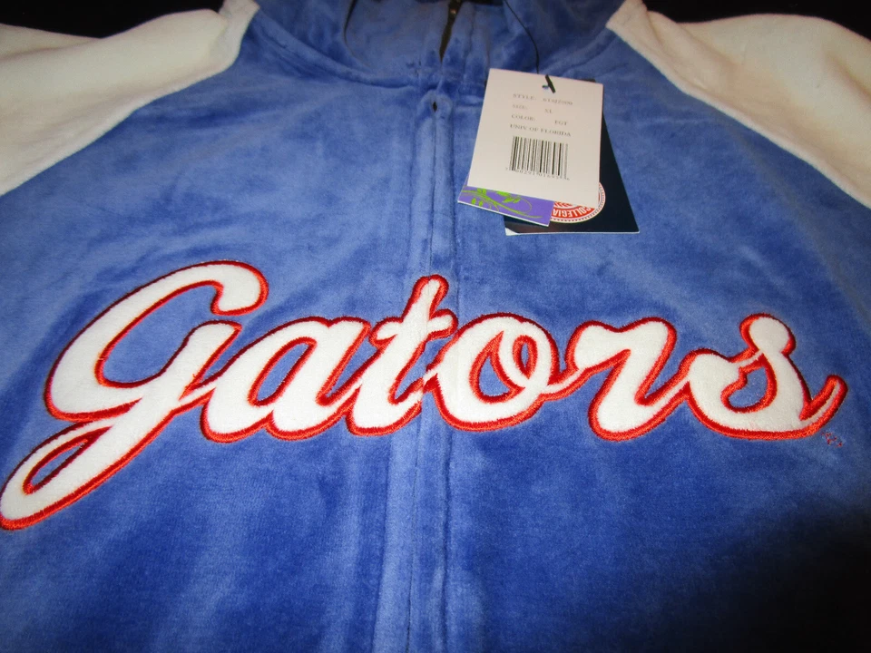 CHAQUETA DE TERCIOPELO AZUL NUEVA CON ETIQUETAS TOUCH BY ALYSSA MILANO FLORIDA CATORS CREMALLERA FRONTAL XL Foto 2 de 3