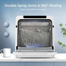 Simzlife Countertop Dishwasher – 5L Tank, 5 Programs, Air-Dry, 4 Place Setting 6