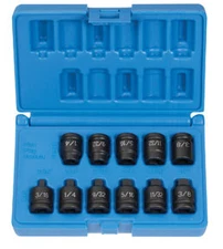 Grey Pneumatic 11pc 3/8" dr Square Pipe Plug Impact Socket set!  #1211P