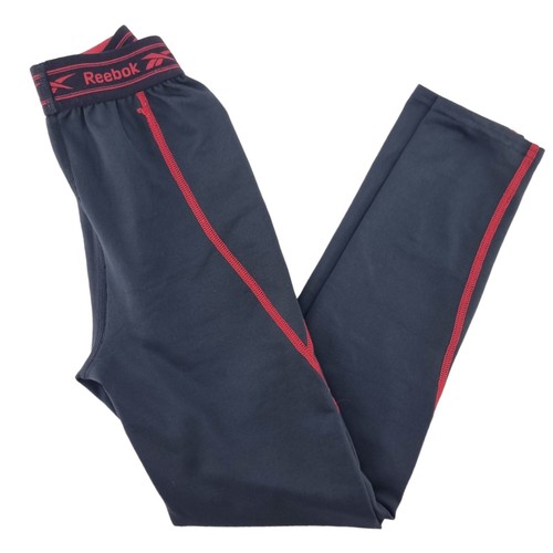 VTG Reebok Girl's Black/Red Activewear Leggings Elastic Waist Band Y2K Size M - Picture 7 of 14
