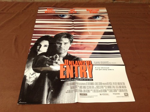 1992 Unlawful Entry Original Movie House Full Sheet Poster
