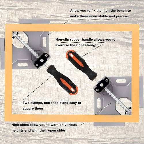90°Right Angle Clamp Corner Clamp 2-Piece Right Angle Adjustable Bench Vise Tool - Picture 4 of 7