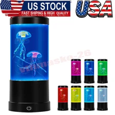 LED Jellyfish Lava Lamp USB Night Light 10" Color Changing Electric Aquarium