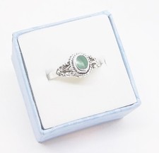 Bezel Set Malachite .925 Sterling Scroll Work Ring ... R81