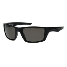 Mens Polarized Lens Sunglasses Rectangular Frame Wrap Around Black