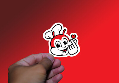 Filipino Gifts Jollibee Finger Heart Die Cut Sticker for Car Laptop Wall Pinoy