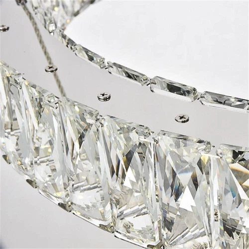 Elegant Lighting Monroe 23.6" Round Royal Cut Crystal LED Chandelier in Chrome - Picture 5 of 8