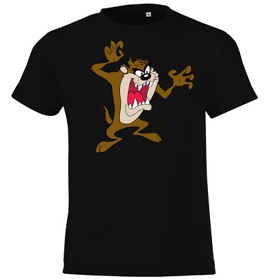 Youth Designz Kinder T-Shirt TAZ Logo Print Nerd Comic Looney Bugs Bunny Tunes