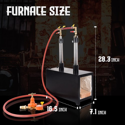 Gas Propane Forge Furnace 2 Burners Blacksmiths Farrier Metal Forge Furnace - Picture 5 of 9