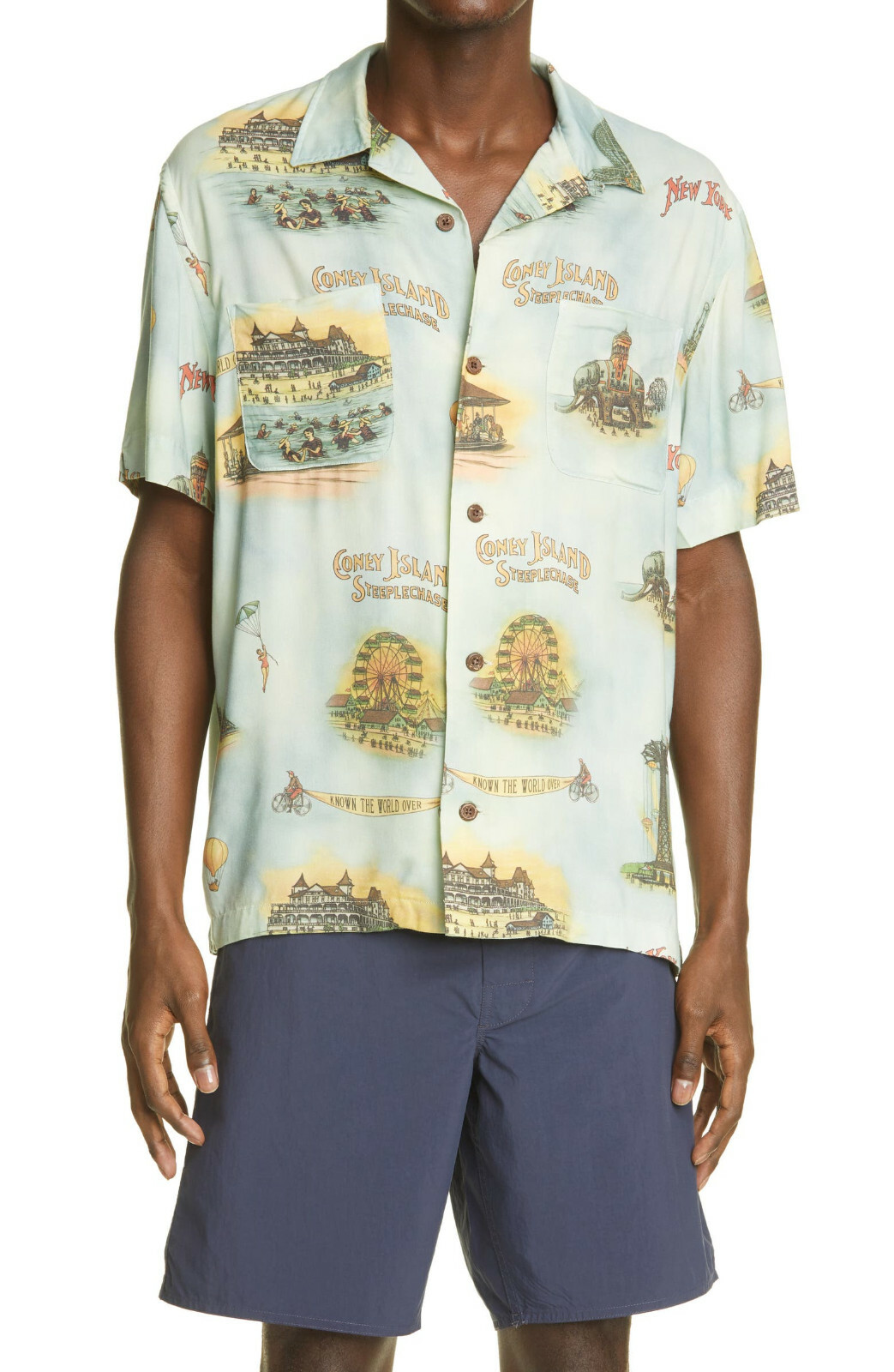 Ralph Lauren RRL Coney Island New York Carnival Print Camp Shirt S New