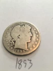 1893 Barber 50c Silver Half Dollar