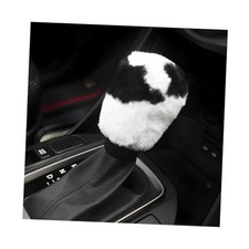 Cow Print Car Shift Knob Cover, Fluffy Cow Print Anti-Slip Gear Gearshift Cover
